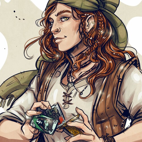 Digital character half-body portrait, custom rpg character commission