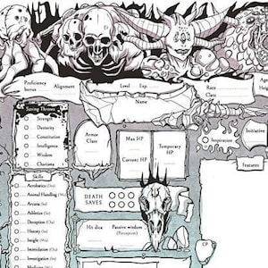 D&D 5e Monster Character Sheets: Printable RPG Sheets (Digital Download)