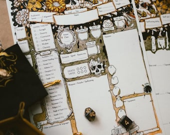 Schede dei personaggi di Feywild D&D 5e: tema autunnale (stampabili)