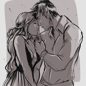 Sketchy D&D custom commission | fantasy couple commission | couple custom art