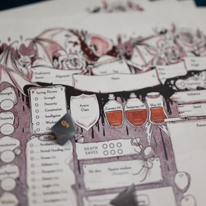 D&amp;D Vampire Character Sheets | Printable Dnd 5e Character Sheets - Etsy
