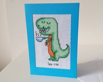 Tea-Rex Dinosaur Greeting Card