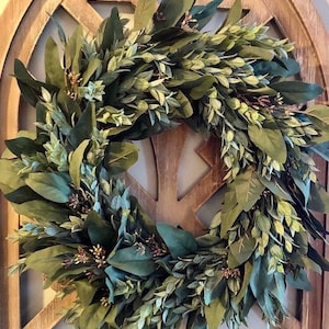 Year Round Wreath for Front Door, Greenery Wreath, Boho Wreath, Farmhouse Wreath, Eucalyptus Wreath, Everyday Wreath, Modern Farmhouse Decor