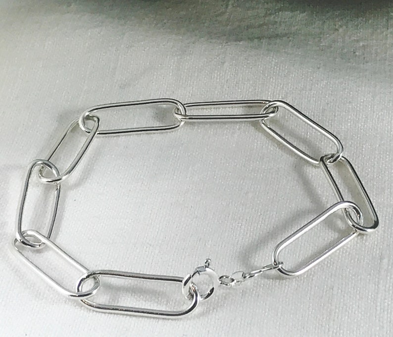 925 Silber Büroklammer Armband 925 Sterling Silber Büroklammer
