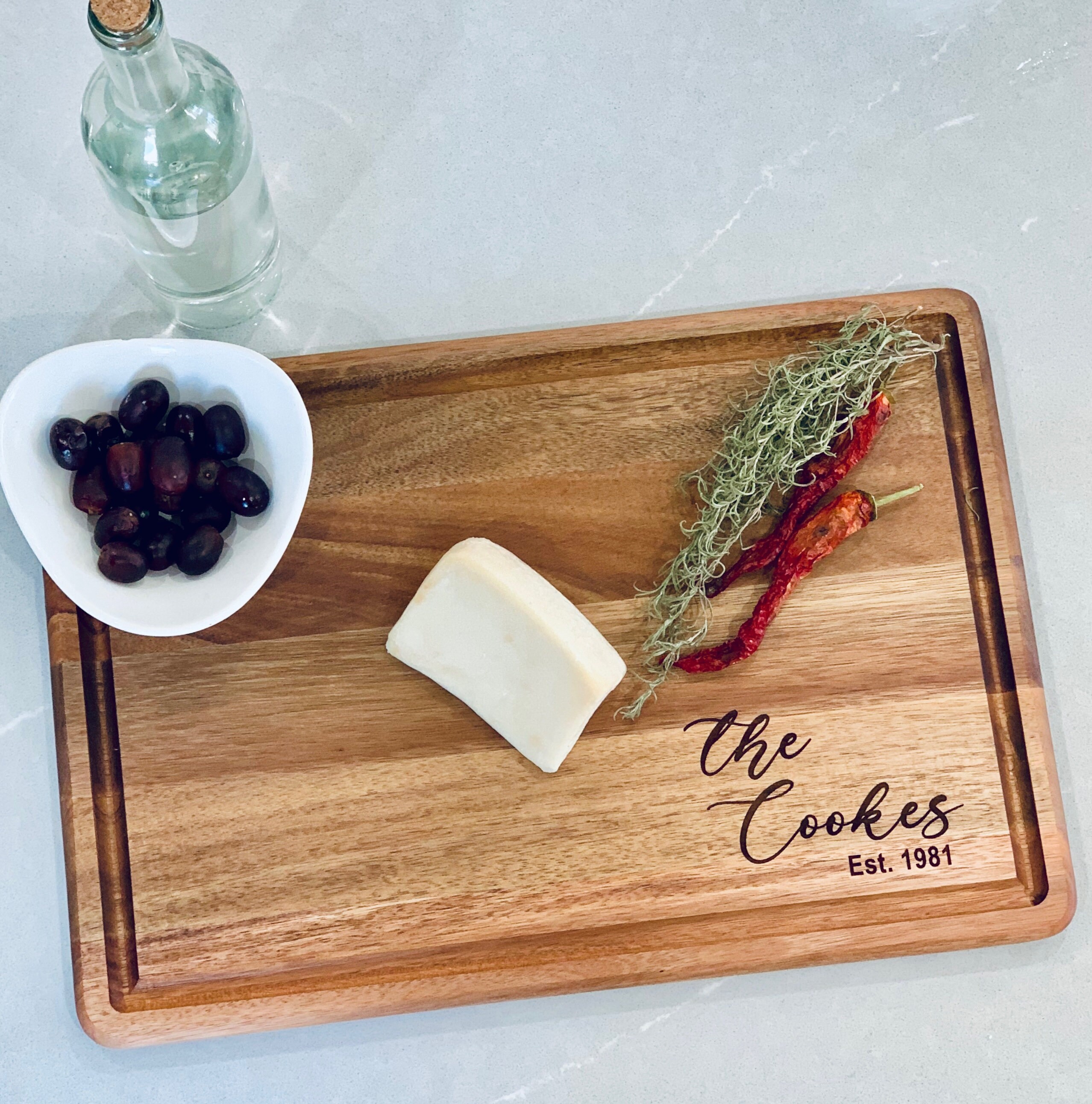Acacia Wood Personalized Cutting Board Etsy