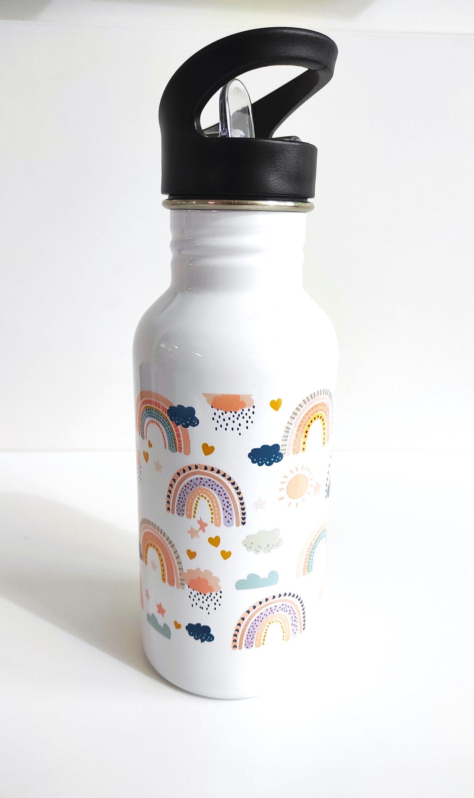 Rainbow drinking bottle kids stainless steel water bottle Etsy