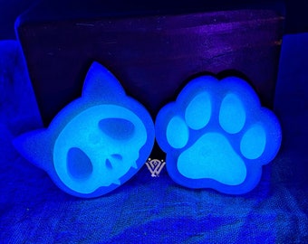 Glow in the Dark - Witch's "Forever Familiar" Kitty Skulls/Cat Skulls