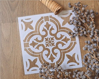 Farmhouse Tile Stencil Bailey - 50x50,40x40, 30x30, 20x20, 15x15 cm groot- Herbruikbaar - Verf je tuintegels met een tegel verfsjabloon