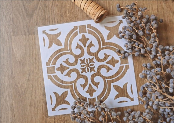 Farmhouse Tile Stencil Bailey - 50x50,40x40, 30x30, 20x20, 15x15 cm groot- Herbruikbaar - Verf je tuintegels met een tegel verfsjabloon