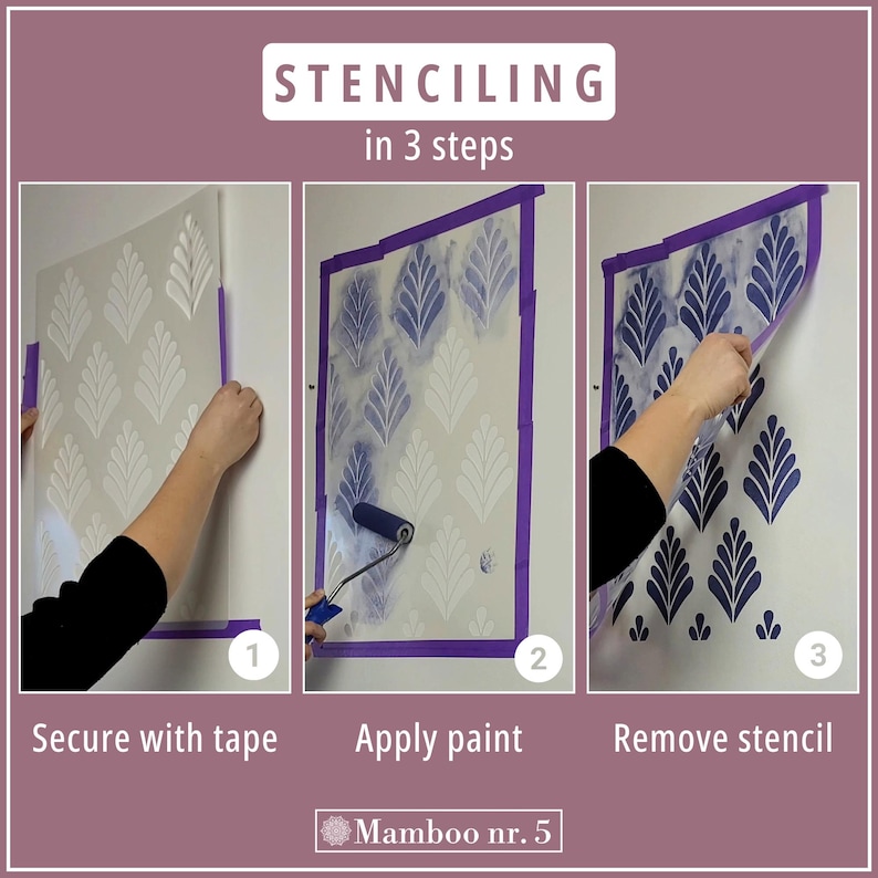 Victorian Tile Stencil Eleanora - For 15x15, 20x20, 30x30 cm Floor Tiles - Flexible and Reusable!- Create the floors you want image 5