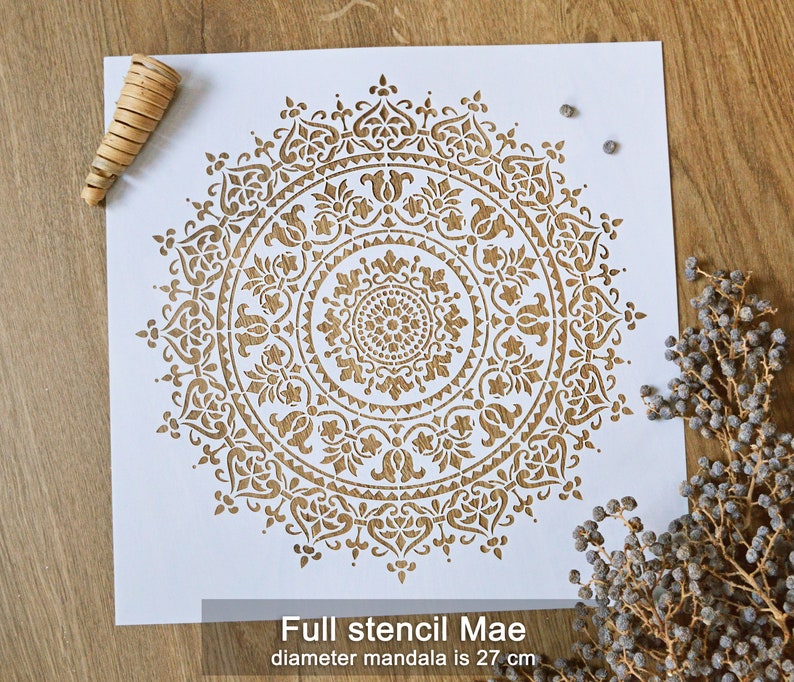 Extra Big to Small Mandala Stencil Mae - Moroccan Arabic Style - 27cm ...
