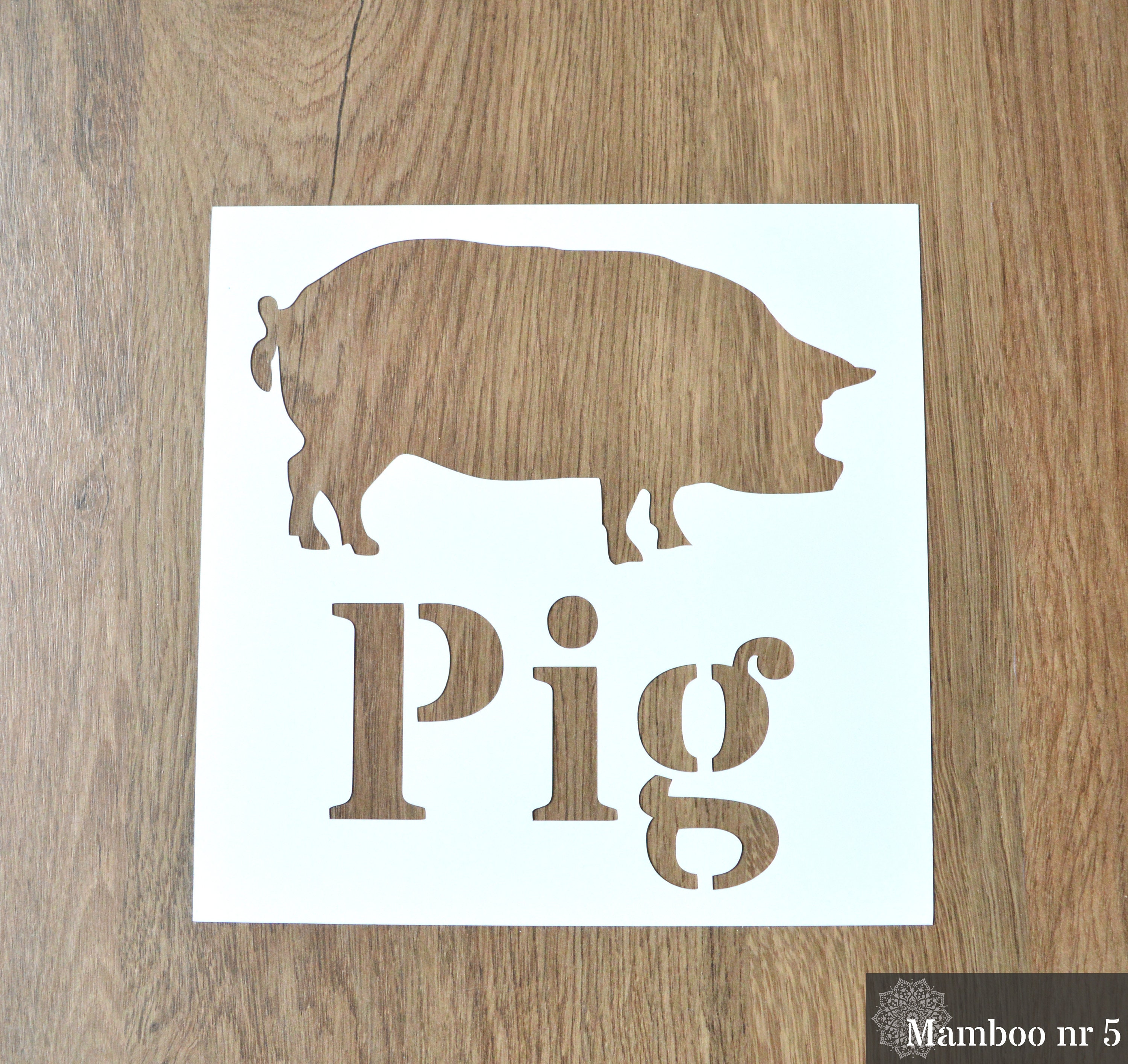 Pig Stencil Pig Image and Text stencil Make your own Etsy