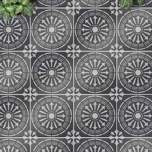 Victorian Tile Stencil Eleanora - For 15x15, 20x20, 30x30 cm Floor Tiles - Flexible and Reusable!- Create the floors you want image 4
