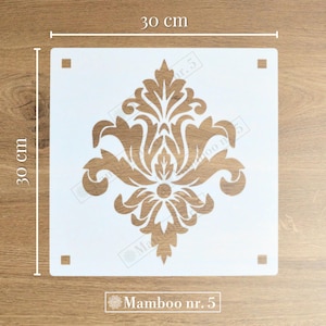 Damask wall stencil - painting a damask pattern on a wall with a stencil - Damask Wall stencil - Elegant stencil