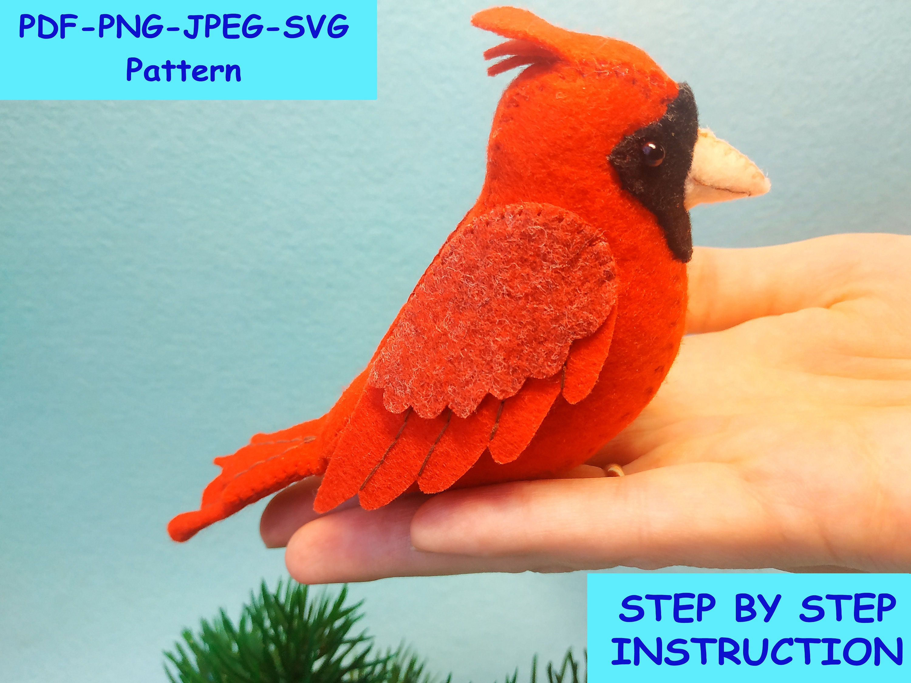 cardinal-bird-sewing-pattern-christmas-red-cardinal-sewing-etsy
