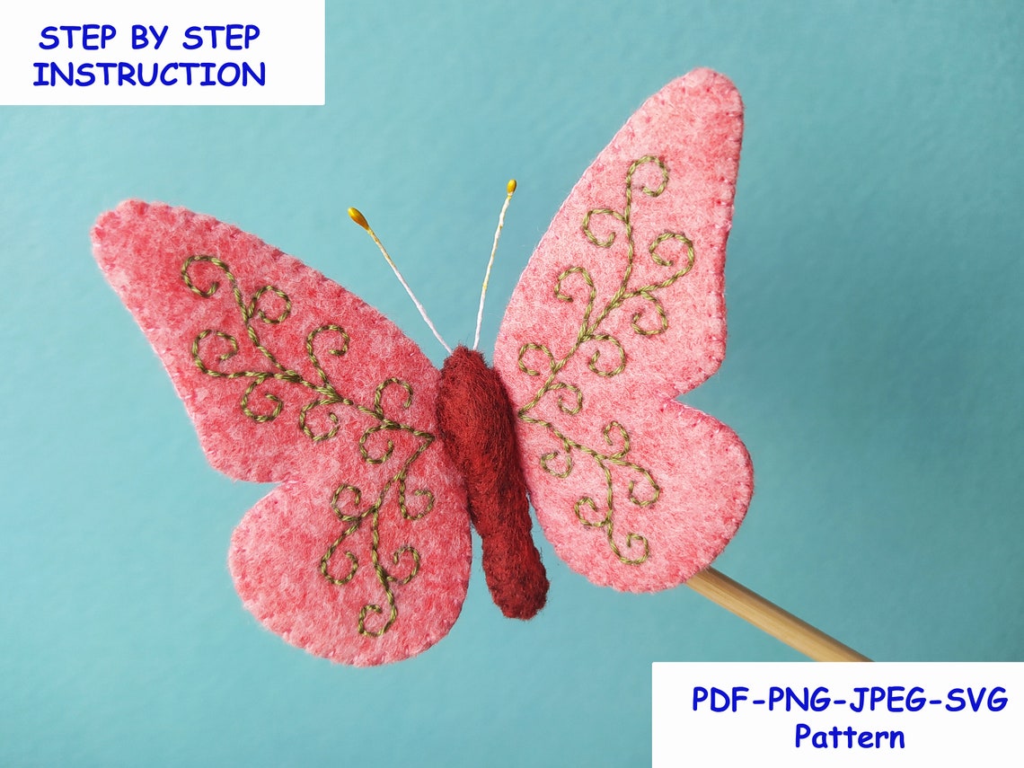 Felt Butterfly Pattern Butterfly Ornament Sewing Tutorial | Etsy