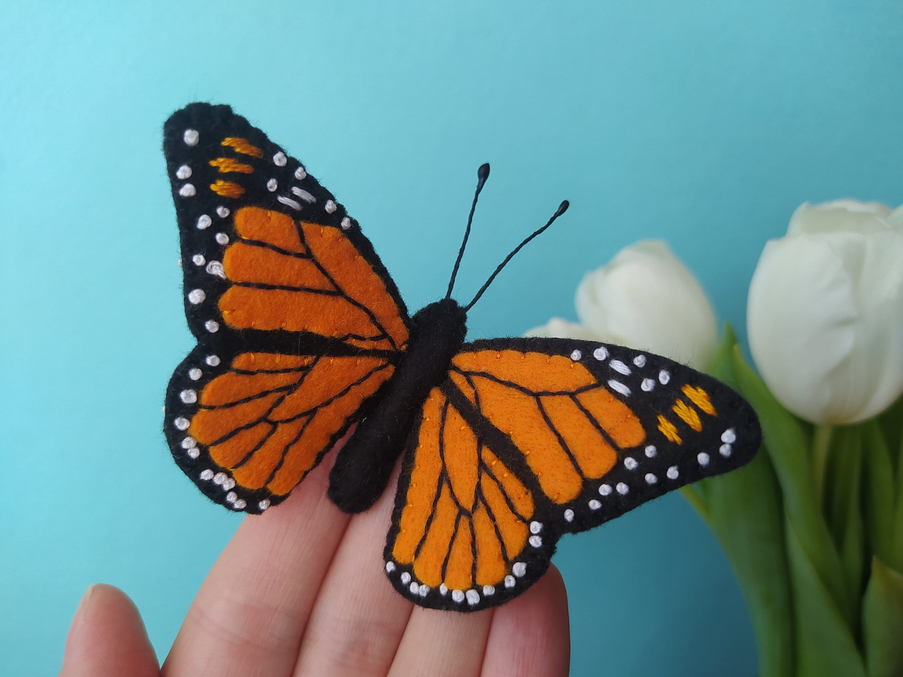 Monarch Butterfly Sewing Pattern Felt Butterfly DIY Orange Etsy