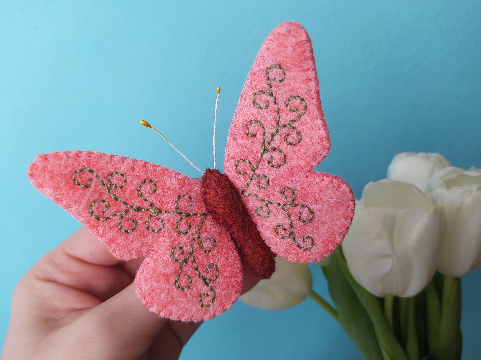 Felt Butterfly Pattern Butterfly Ornament Sewing Tutorial Etsy