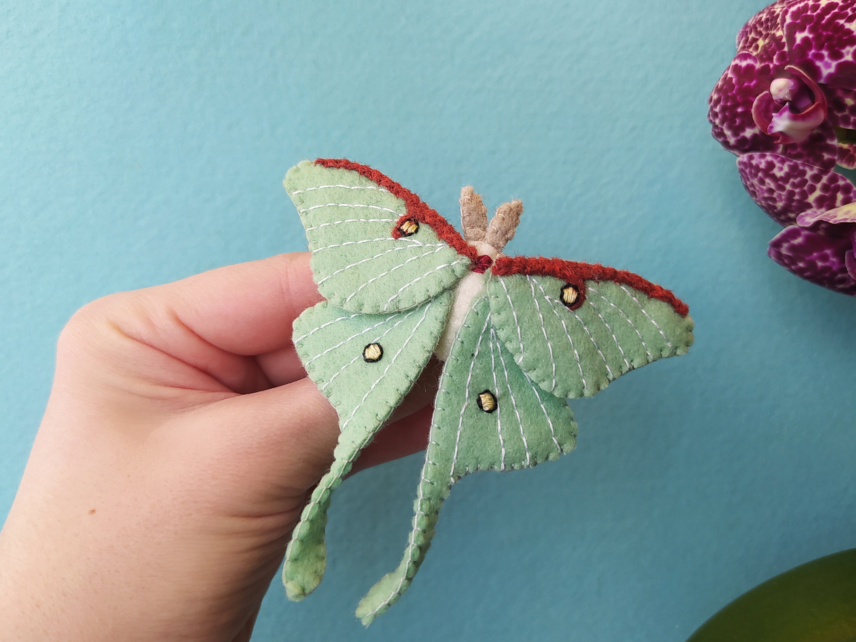 Felt Luna Moth PDF Pattern Butterfly Ornament Sewing Etsy
