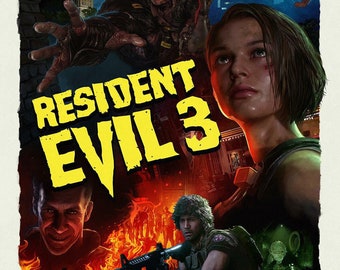 NEW Resident Evil 3 Nemesis Remake Game Poster Wall Art 11x17 13x19