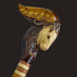 Canes Walking Sticks Wood Reeds Cane Wooden Hand-Carved Carving Handmade Gift Cane Stick Accessories (Goat New)