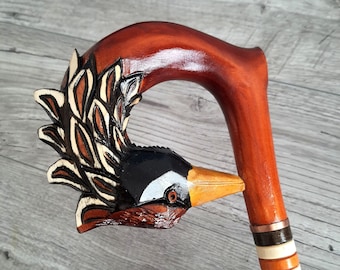 Canes Walking Sticks Wood Reed Cane Wooden Hand Carved Carving Handmade Cane Stick Gift Accessories (Crane)