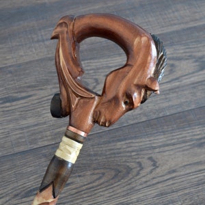 Canes Walking Sticks Wood Reeds Cane Wooden Hand-Carved Carving Handmade Cane Stick Accessories (Horse hoof)