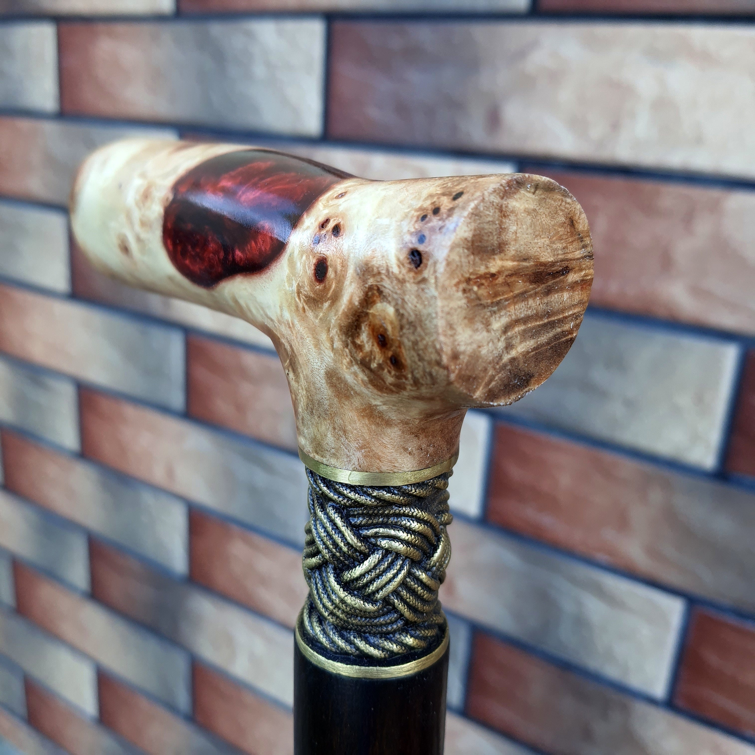 CANE STICK D4 Cane Walking Stick Hybrid Burl-acrylic Handle - Etsy