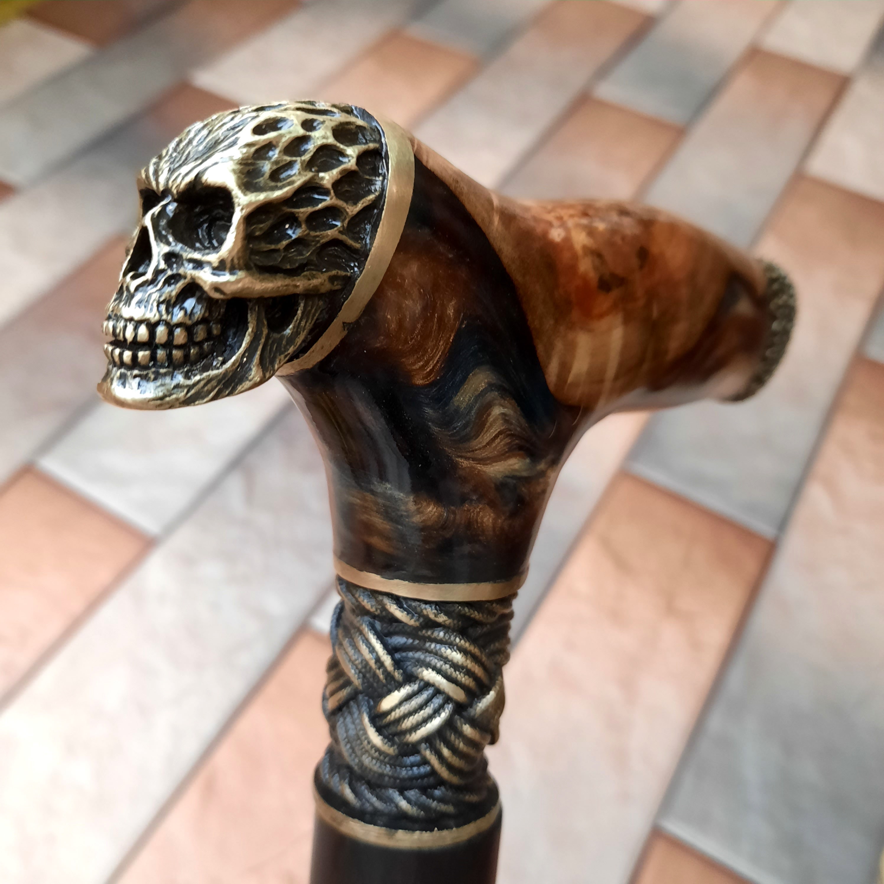 CANE STICK D71 Cane Walking Stick Hybrid Burl-acrylic Handle | Etsy