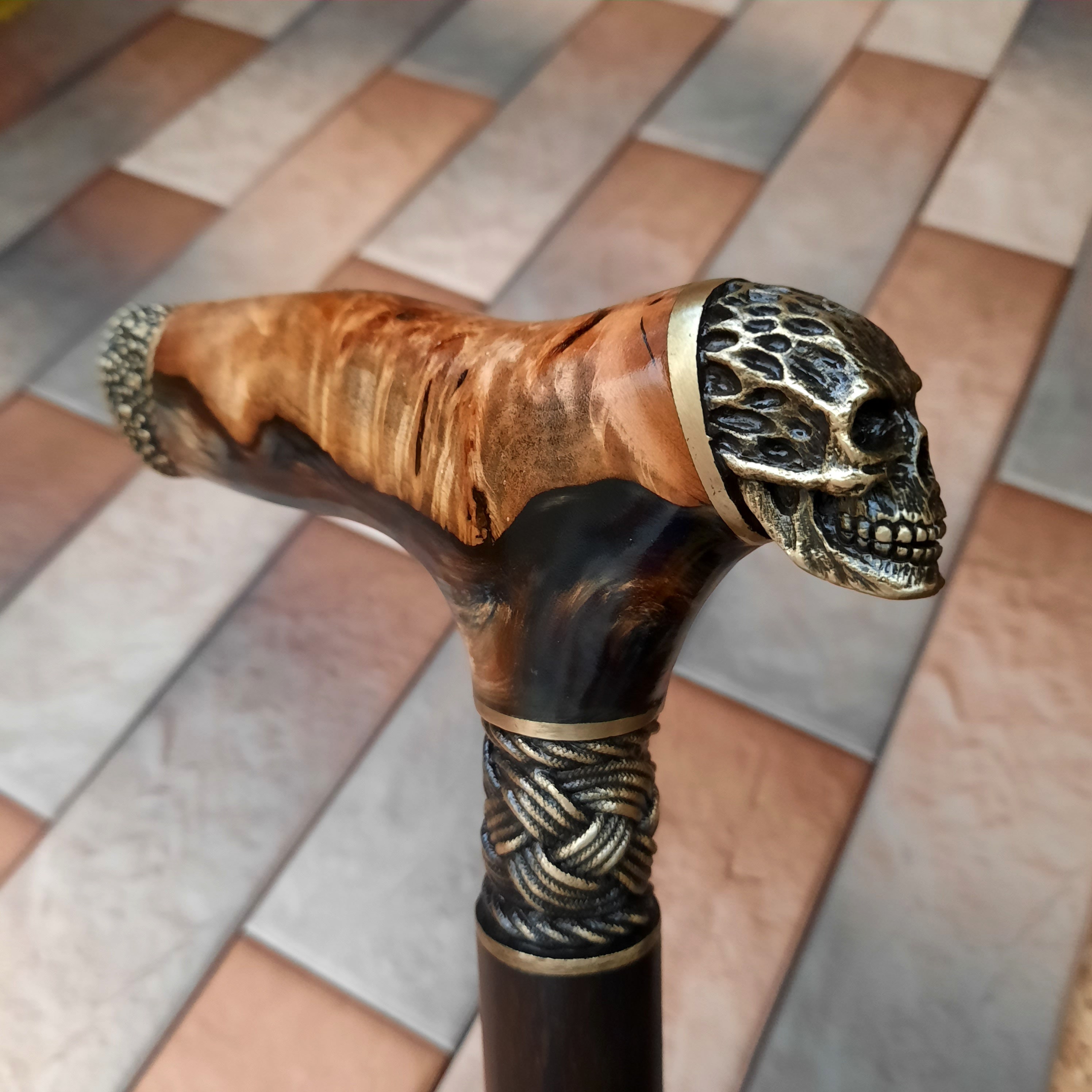 CANE STICK D71 Cane Walking Stick Hybrid Burl-acrylic Handle | Etsy