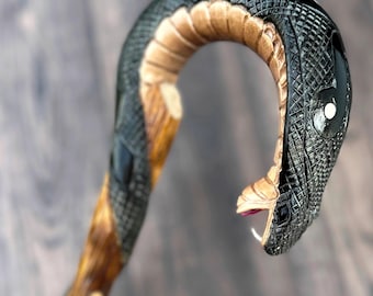 Canes Walking Sticks Wood Reeds Cane Wooden Hand-Carved Carving Handmade Cane Stick Accessories (Cobra BROWN)