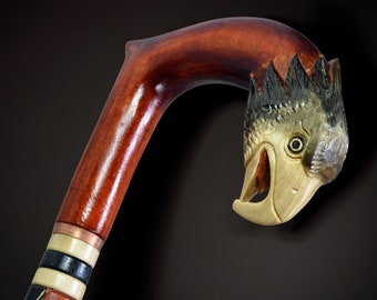 Walking Cane Canes and Walking Sticks Walking Stick Wooden Cane Handmade Accessories Carved Cane Wood Reeds Hand-Carving Gift (Eagle New)