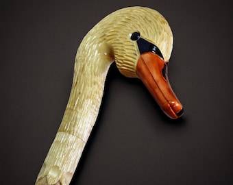 Canes Walking Sticks Wood Reeds Cane Wooden Hand-Carved Carving Handmade Cane Stick Accessories (Swan)