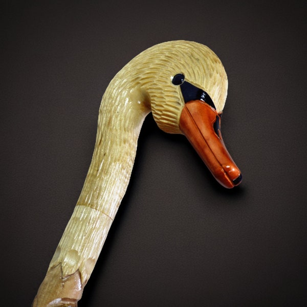 Canes Walking Sticks Wood Reeds Cane Wooden Hand-Carved Carving Handmade Cane Stick Accessories (Swan)