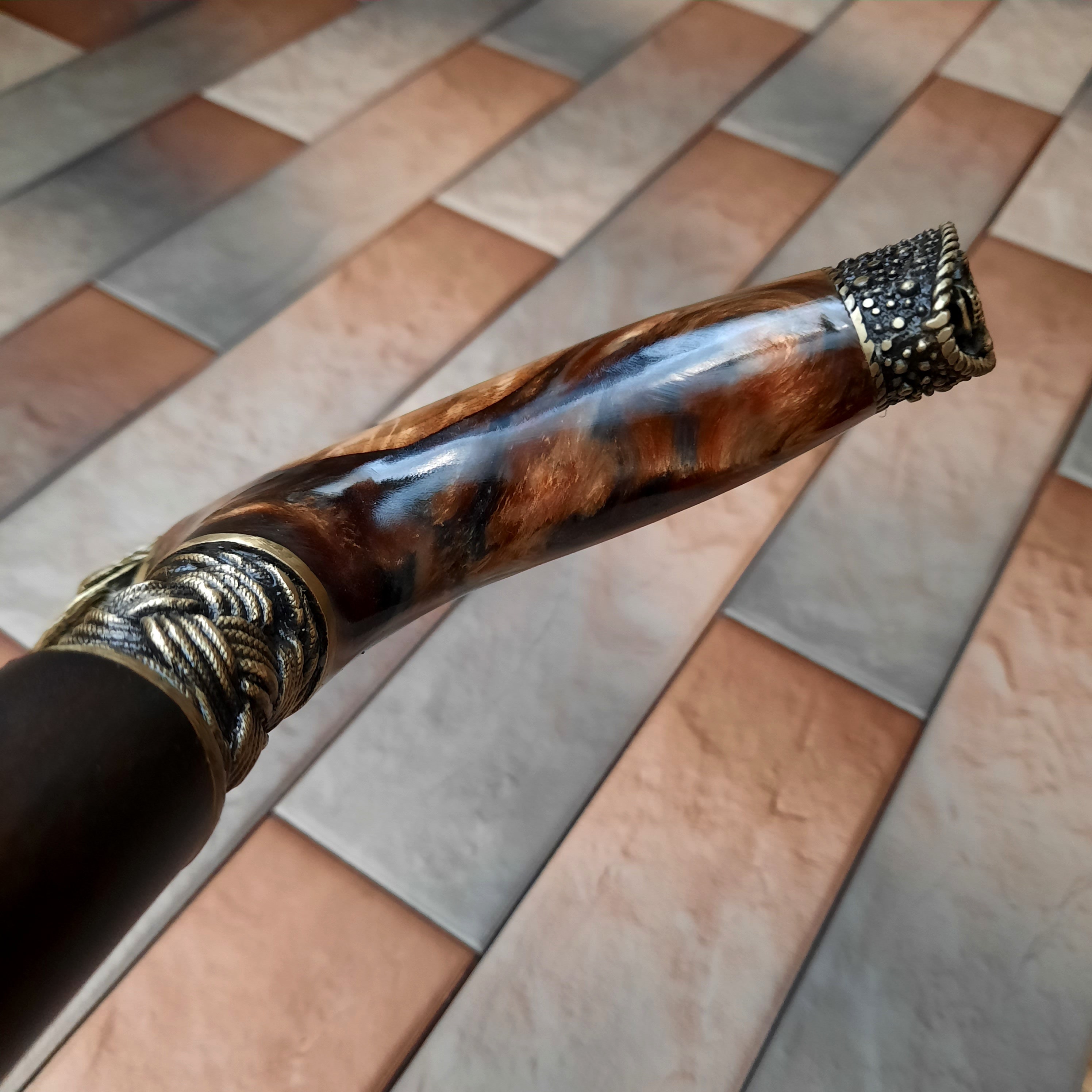 CANE STICK D71 Cane Walking Stick Hybrid Burl-acrylic Handle | Etsy