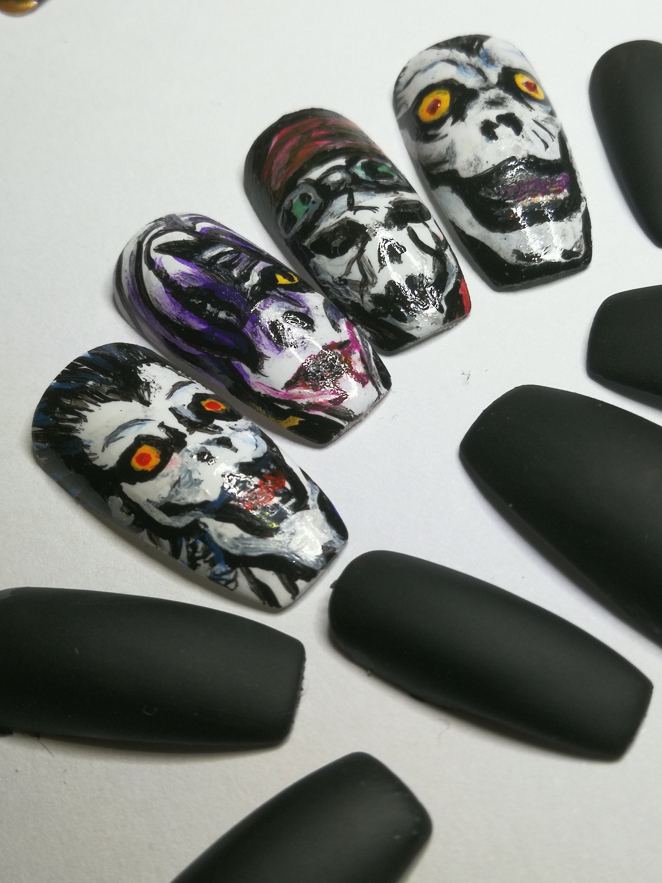 Horror Anime Death Note Nails Etsy