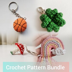 Crochet Keychain Pattern Bundle: 11 Amigurumi Designs (PDF Download