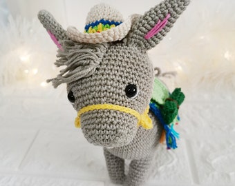 Crochet donkey pattern Amigurumi donkey toy Cute Mexican donkey Pdf English pattern