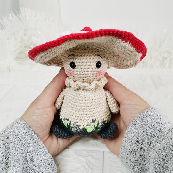 Crochet mushroom boy pattern Crochet amanita pattern Amigurumi magic mushroom toy Amanita muscaria Fly agaric Fungi cutest boy mushroom