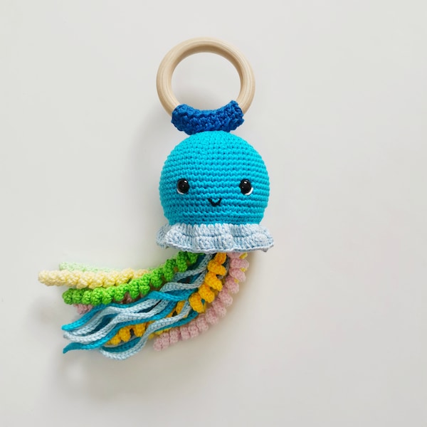 Crochet octopus rattle pattern Amigurumi  octopus toy Newborn toy Premature baby octopus Preemie octopus Pdf English