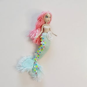 Crochet mermaid doll pattern Amigurumi mermaid pattern English tutorial Pdf Removable mermaid tail pattern