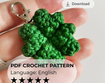 Lucky Clover Crochet Pattern, Four Leaf Clover Amigurumi Tutorial, PDF Digital Download, St James