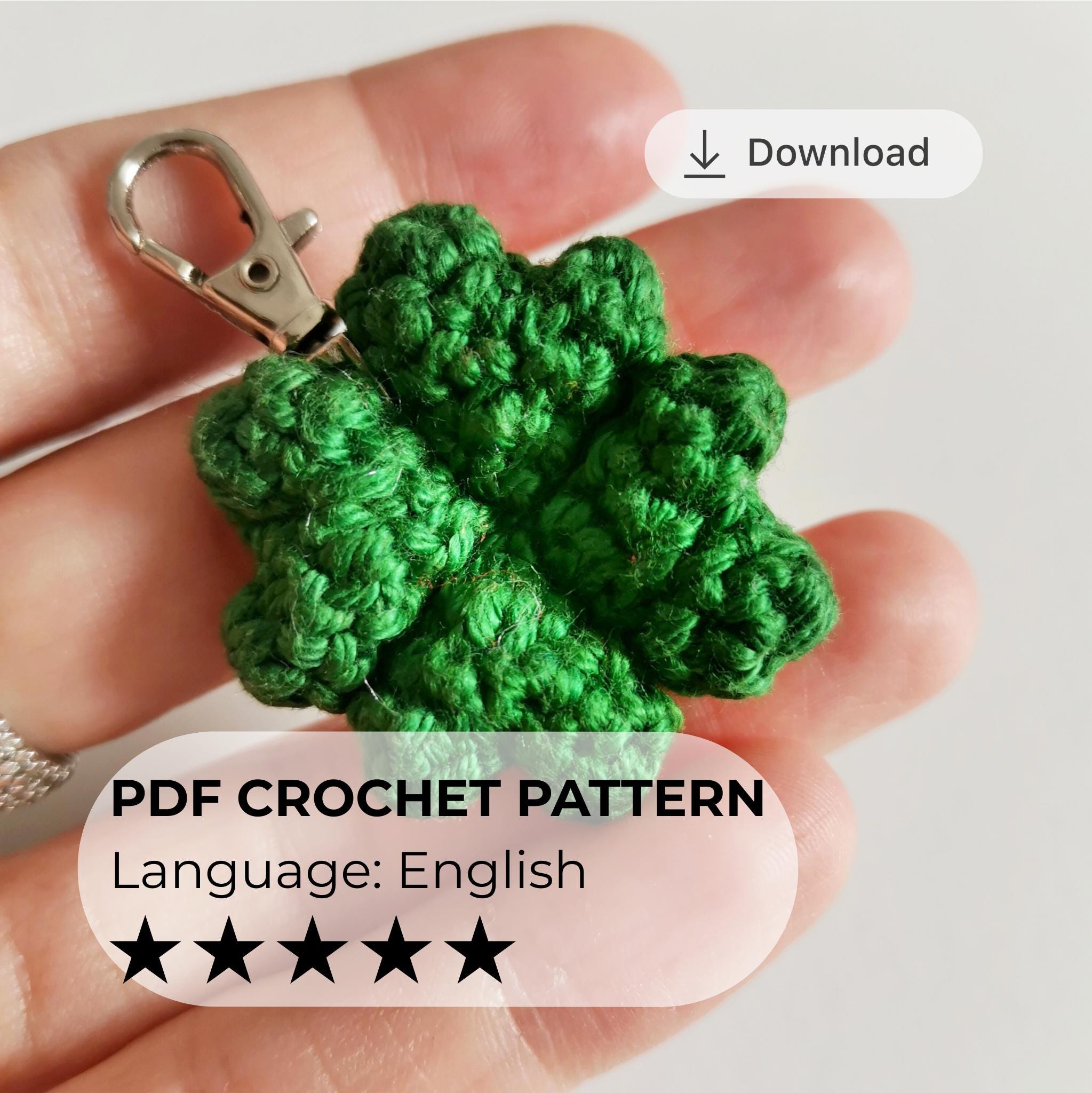 34 Fun Crochet Clover Patterns Perfect for St. Patrick’s Day 18 Crochet Lucky Clover Pattern Amigurumi Four Leaf Charm