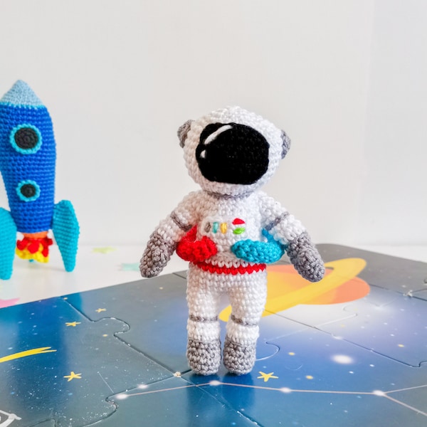 Crochet astronaut and rocket pattern Amigurumi space Pdf Astronomy fans Best gift for boys Spacecraft Spaceman Cosmonaut Rocketship