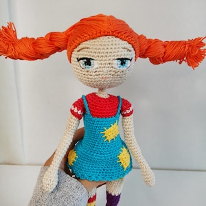 Amigurumi Doll Crochet Pattern: Orange-Haired Doll with Braids and Quirky Style - A Perfect Handmade Gift