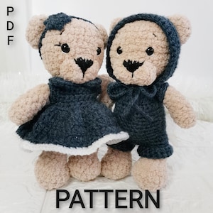 Plush Bear Crochet Pattern: Adorable Handmade Boy and Girl Amigurumi Bears