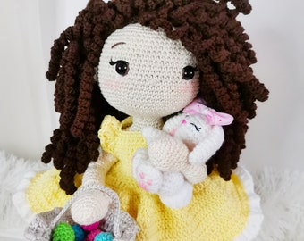 Crochet Easter doll pattern Crochet Easter patterns Crochet doll pattern Doll body  Amigurumi doll Easter toy pattern Bundle Pdf English