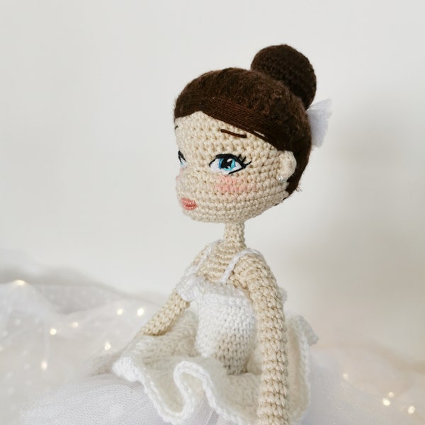 Patrón muñeca bailarina a crochet Amigurumi muñeca bailarina Bailarina de ballet Pdf Tutorial en inglés Patrón muñeca hermosa