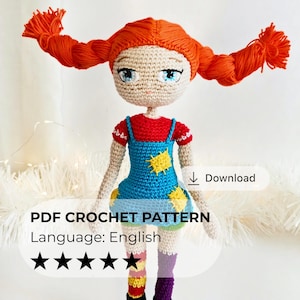 Patrón de muñeca pelirroja a crochet – Amigurumi (Patrón PDF)