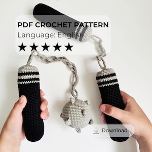 Häkelanleitung Nunchucks und Morgenstern Schlegel - Ninja Spielzeugwaffe, Soft Cosplay PDF Anleitung